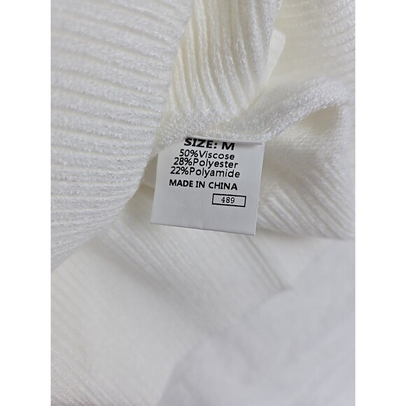 Dokotoo V-Neck Pullover Sweater Women Medium White Black Trim Sleeveless - Picture 6 of 8